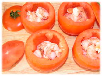 pomidory, krewetki